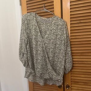 Beacon Green and White Patterned Blouse